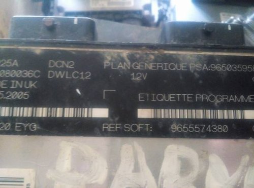 Ecu citroen berlingo 1.9d cod 9655574380 dcn2
