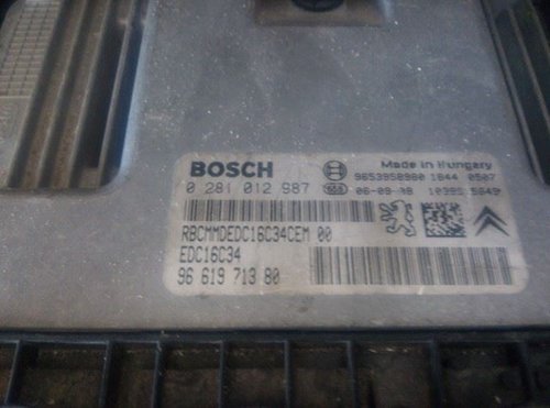 Ecu citroen c5 1.6 hdi 9hz 110 cai cod 9661971380 0281012987 edc16c34