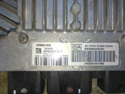 Ecu cod 5ws4028c-t 9660300280 citroen c2 1.4 hdi injectie simenes