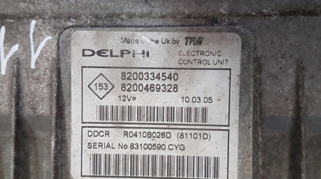 Ecu delphi cod 8200334540 8200469328 renault clio 1.5 dci euro 3