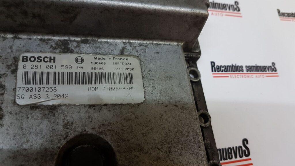 ECUCalculator Motor RENAULT ESPACE, 0281001590, 7700107258, HOM 7700868305,