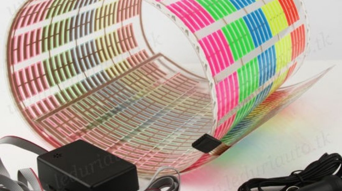 Egalizator LED lumina multicolora RGB Sticker 90cm x 25cm panou autocolant