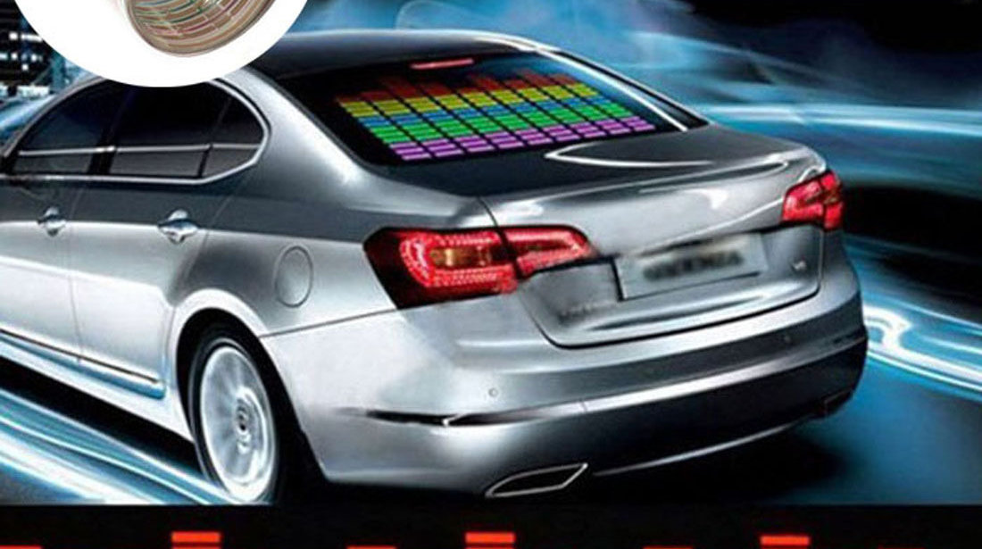 Egalizator LED lumina multicolora RGB Sticker 90cm x 25cm panou autocolant