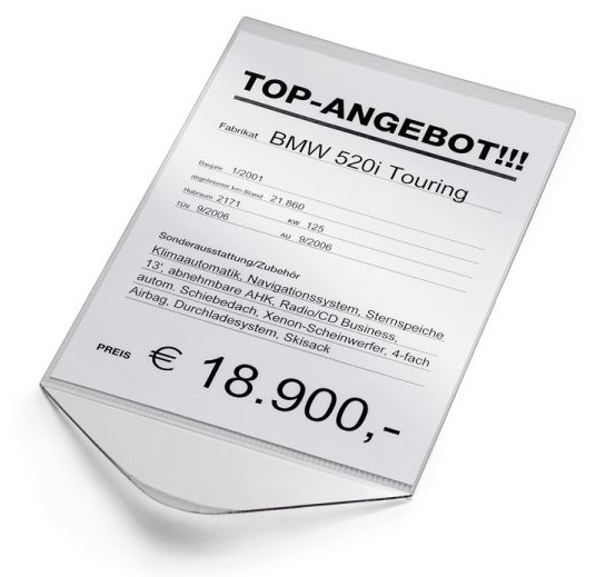 Eichner Husa Eticheta Pret / Informatii Auto A4 Transparenta Verticala E-9219-00102