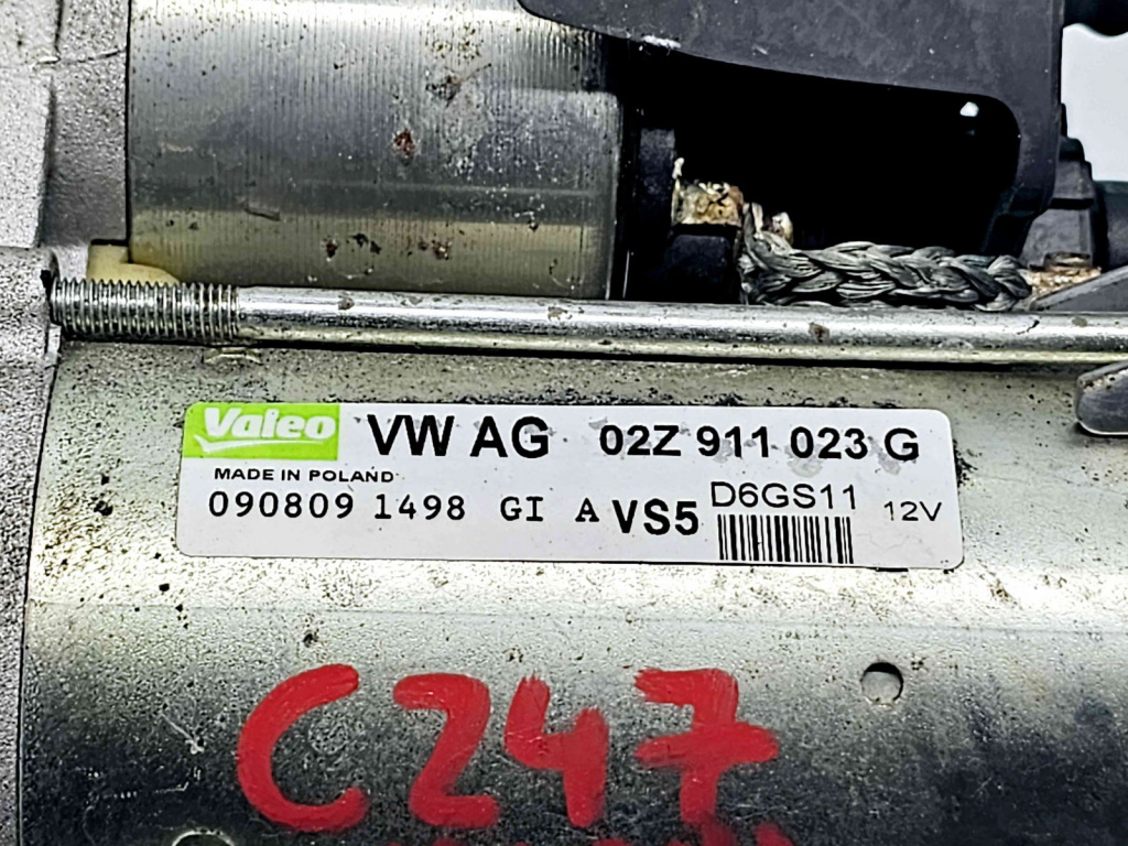 Electromotor 10 dinti Volkswagen Golf 6 (5K1) [Fabr 2009-2013] 02Z911023G 1.4 Benz CAXA90KW / 122CP 1.4 Benz CAXA90KW / 122CP