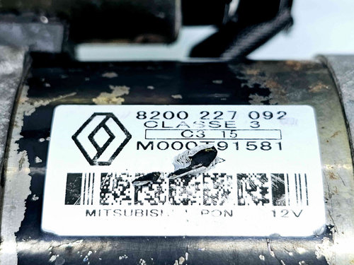 Electromotor 12 dinti Renault Megane 2 [Fabr 2002-2008] 8200227092 1.5 CDI K9K72260KW / 82CP