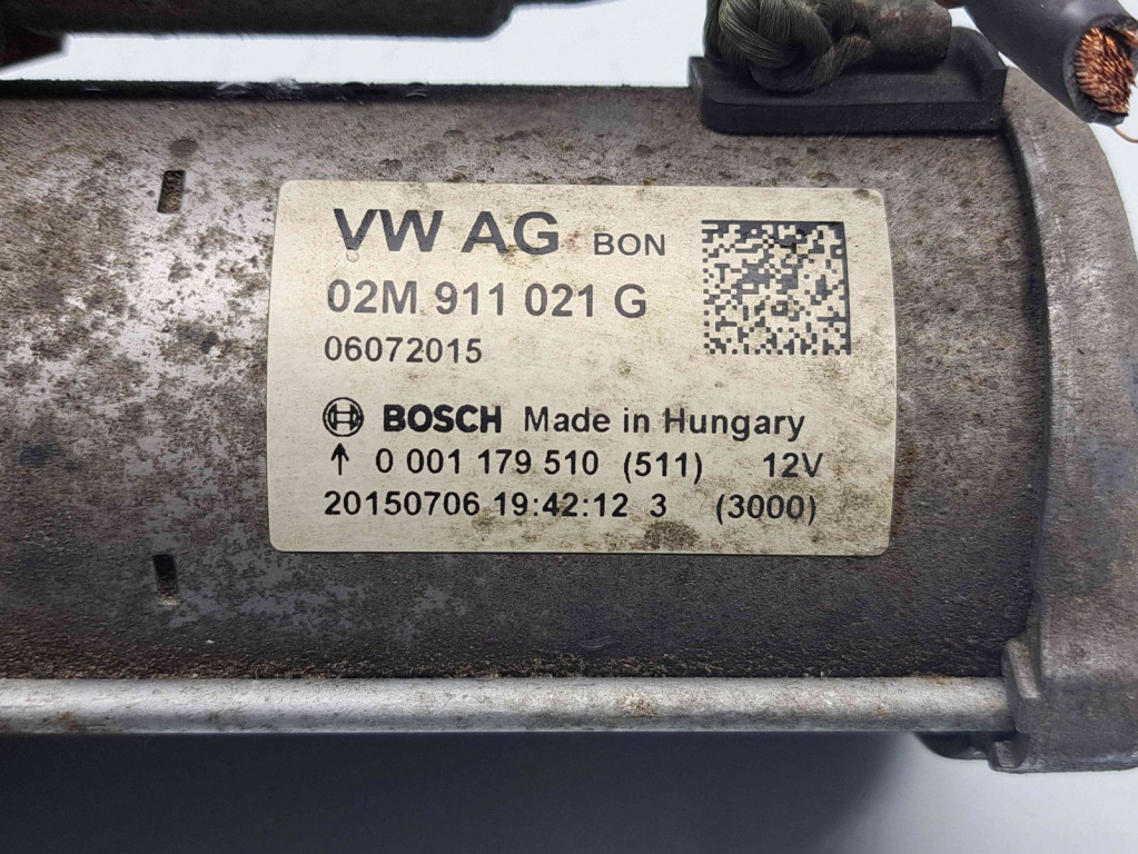 Electromotor 13 dinti Skoda Fabia 3 (NJ3) [Fabr 2014-2022] 02M911021G 0001179510 1.0 Benz CHYB 55KW / 75CP 1.0 Benz CHYB55KW / 75CP