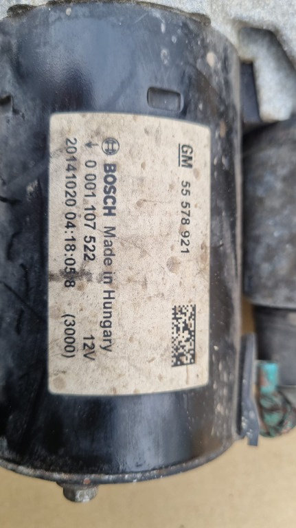 Electromotor Astra J din 2010/2020 motor 1.4 benzina cu turbo cod piesa:0 001 107 522