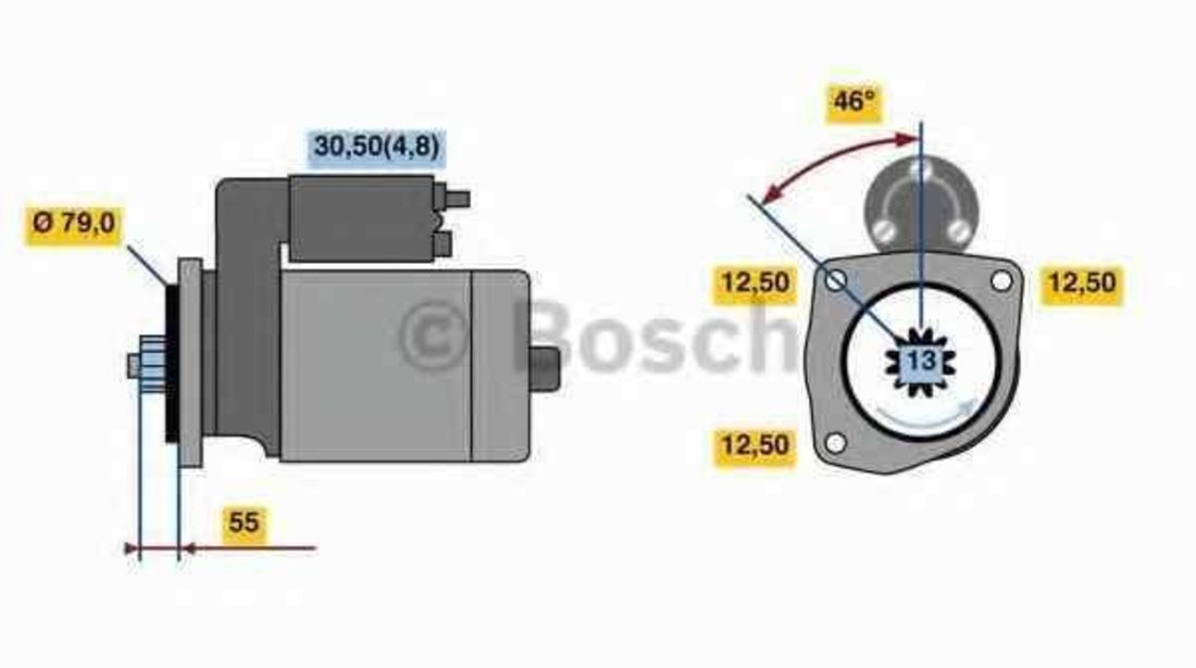 Electromotor AUDI A1 Sportback (8XA, 8XK) BOSCH 0 001 153 007