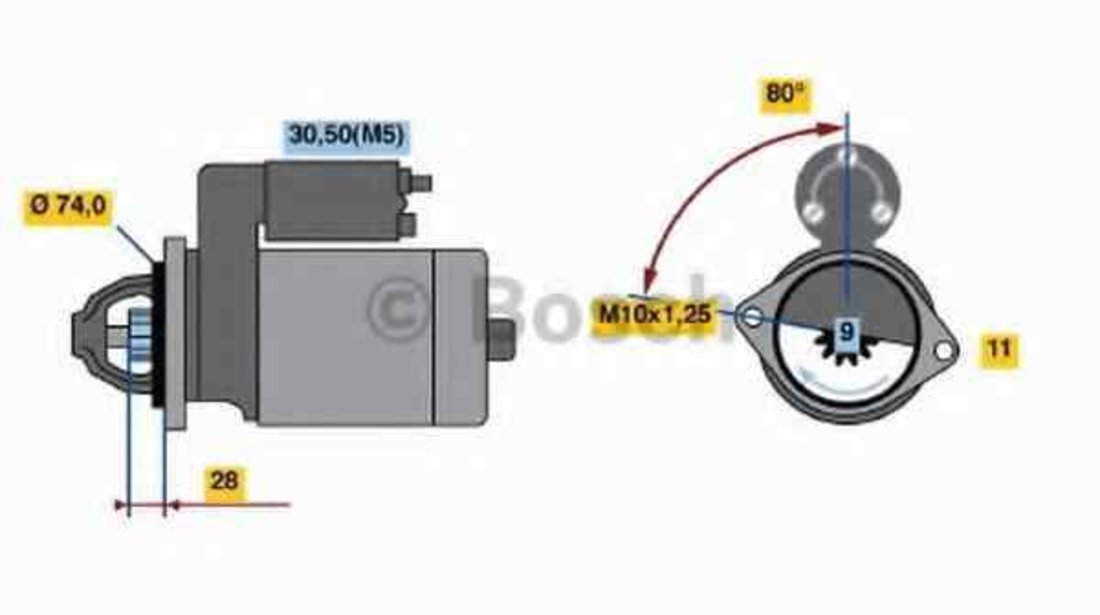 Electromotor CITROËN C1 PM PN BOSCH 0 986 021 550