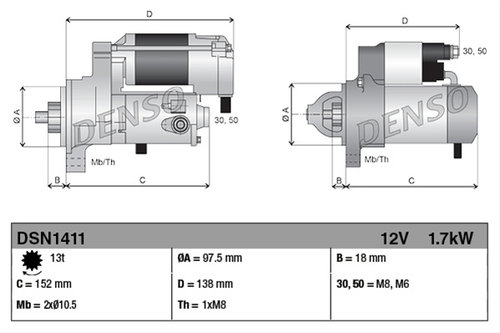 Electromotor Denso Jaguar DSN1411