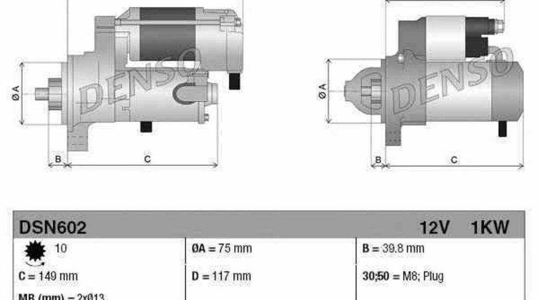 Electromotor LAND ROVER FREELANDER LN DENSO DSN602