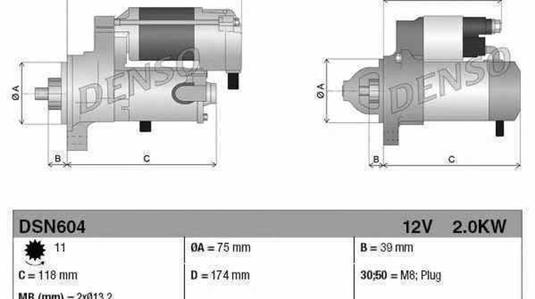 Electromotor LAND ROVER FREELANDER LN DENSO DSN604