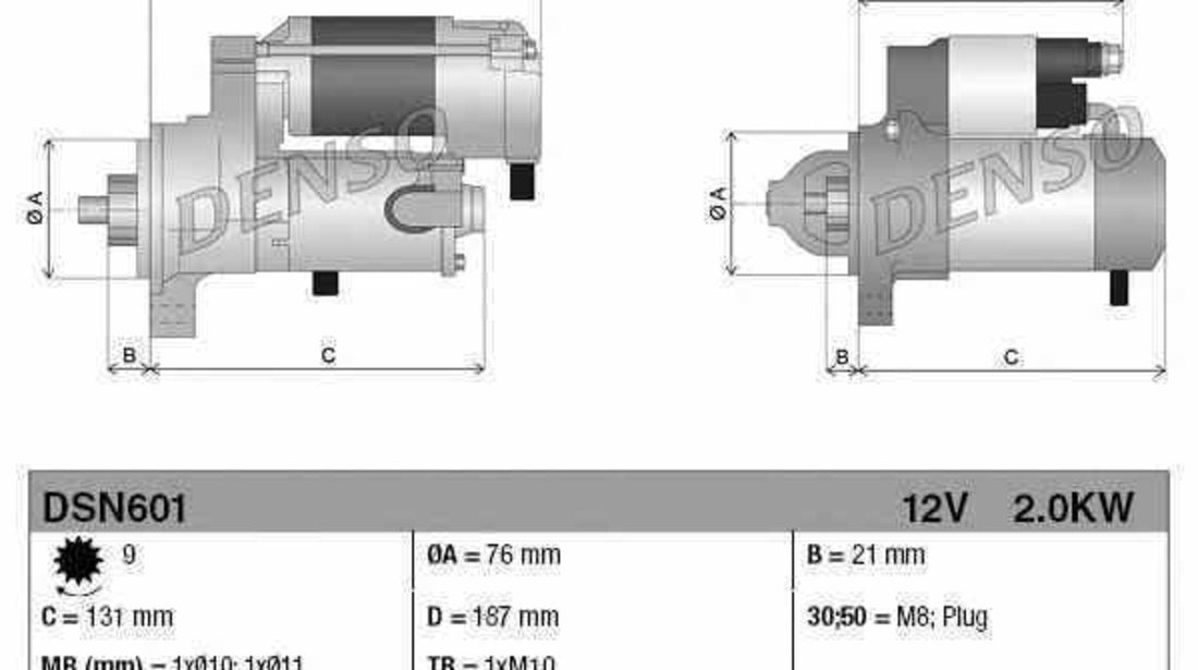 Electromotor LAND ROVER FREELANDER LN Producator DENSO DSN601