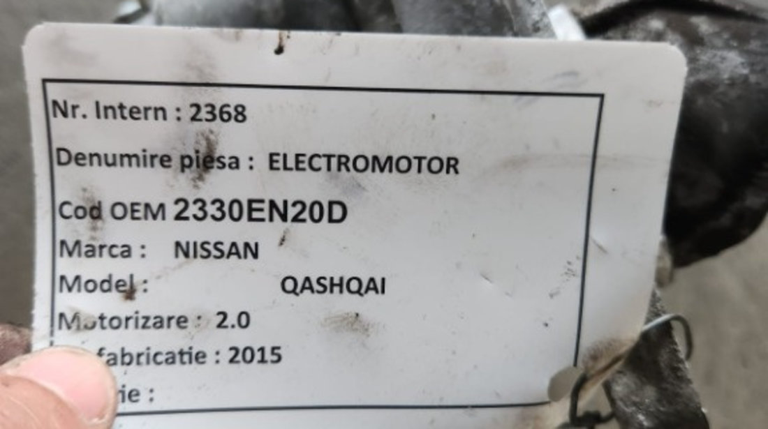 Electromotor Nissan Qashqai 2.0 I,2010 2011 2012 2013 2014 cod 23300EN20D