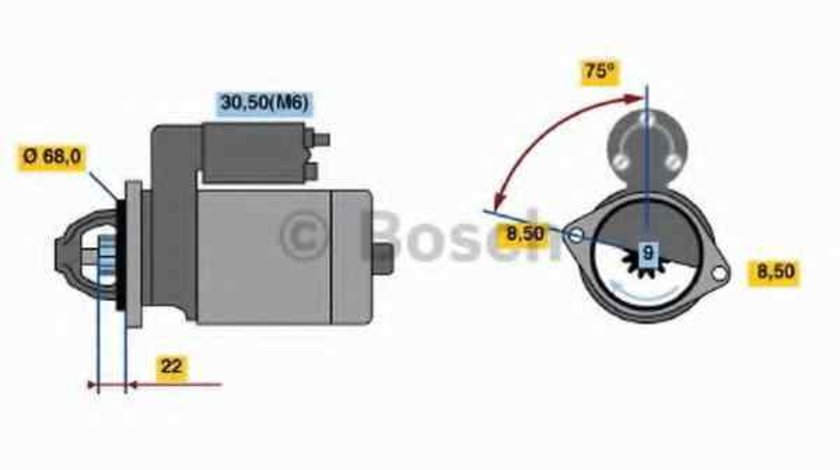 Electromotor OPEL COMBO 71 Producator BOSCH 0 001 107 401