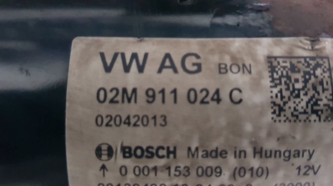 Electromotor original (cutie manuala start-stop) VW Passat B6 2.0 BlueTDi 143cp cod piesa : 02M911024C