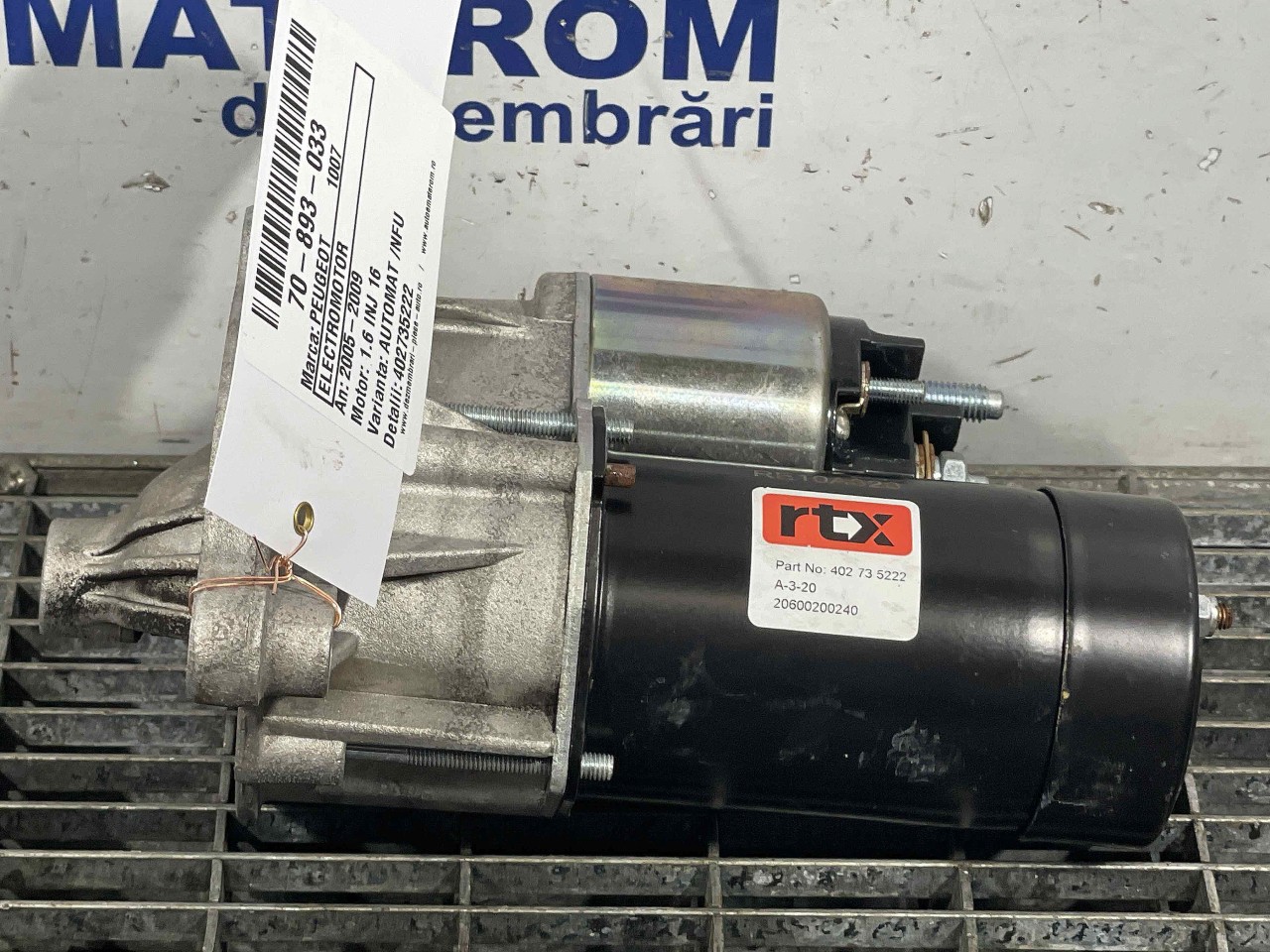 ELECTROMOTOR PEUGEOT 1007 1007 1.6 INJ 16V - (2005 2009)