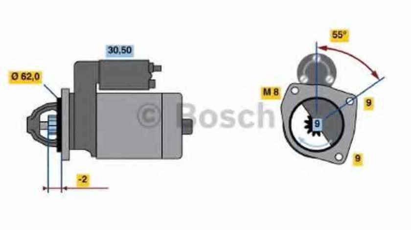 Electromotor PEUGEOT 206 hatchback (2A/C) BOSCH 0 986 013 850