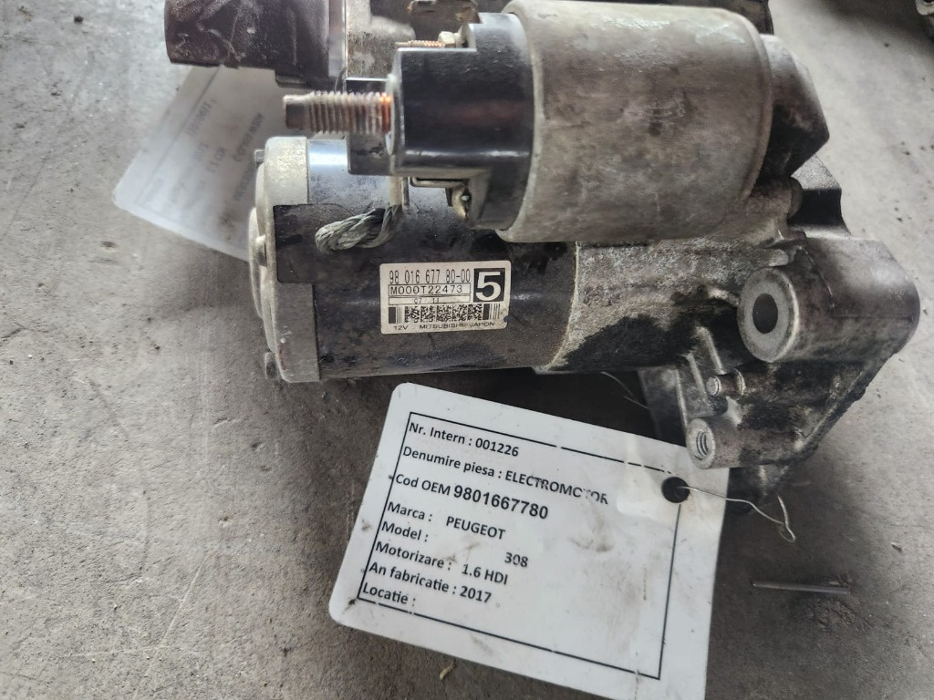 Electromotor Peugeot 5008 1.6 2017 Cod : 9801667780