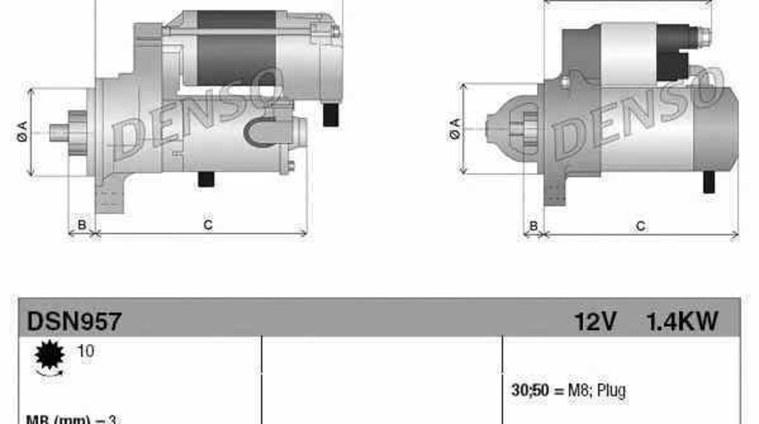 Electromotor SEAT ALHAMBRA (7V8, 7V9) DENSO DSN957