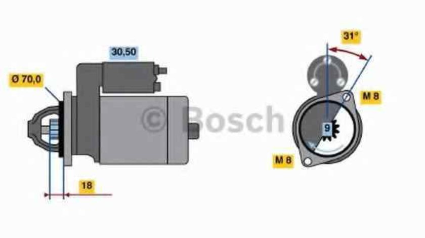 Electromotor SMART FORTWO cupe 451 BOSCH 0 986 019 940