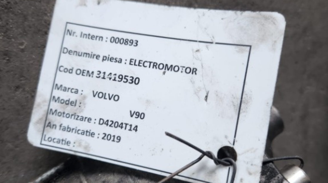 Electromotor Volvo V60 V70 V90 2.0 D 2018 2019 2020 2021 Cod : 31419530