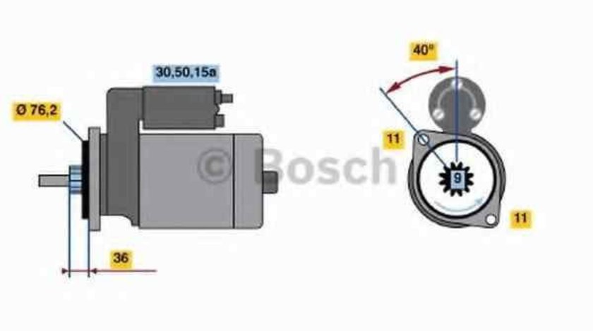 Electromotor VW CORRADO (53I) BOSCH 0 986 018 200