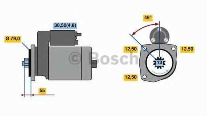 Electromotor VW POLO (6R, 6C) BOSCH 0 001 153 007