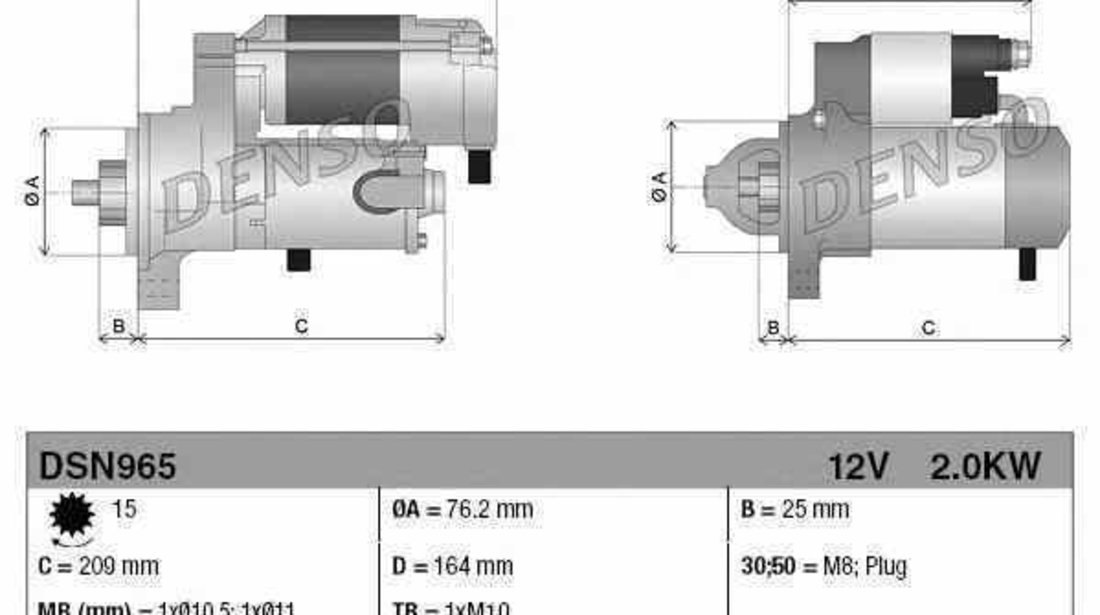 Electromotor VW TOUAREG (7P5) DENSO DSN965