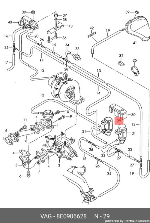 Electrovalva N75 Audi A4 B6 (8E) Sedan 2005 1.9 TDI OEM 8E0906628