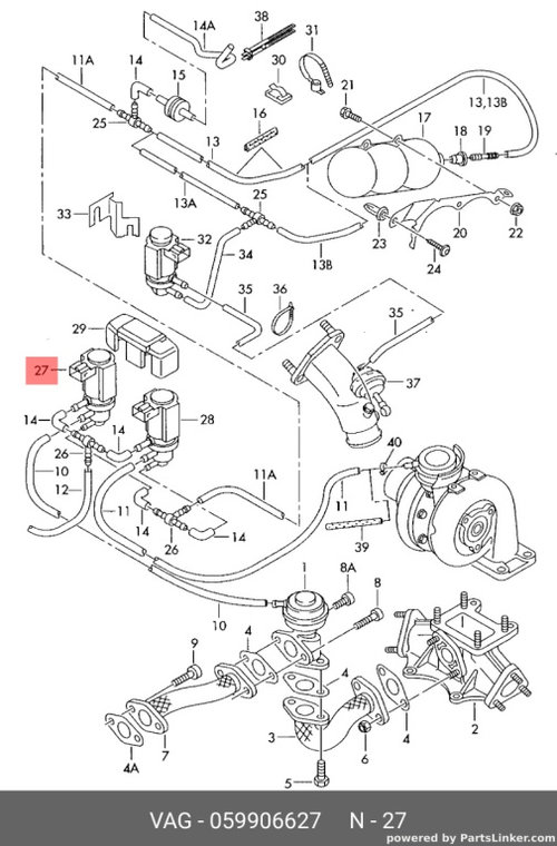 Electrovalva N75 Audi A6 4B 2002 2003 2.5 TDI AKE OEM 059906627