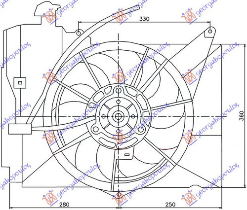 Electroventilator 1 3-1 5 Jap Benzina +Ac/ - Toyota Yaris 1999 , 1671121030