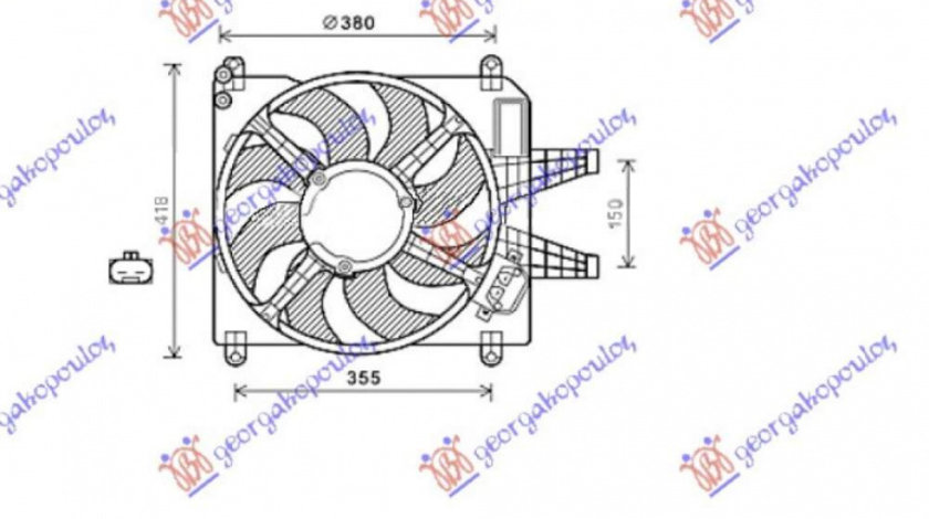 Electroventilator 1 8-2 0 Benzina +/-Ac/ - Fiat Brava 1995 , 7762670