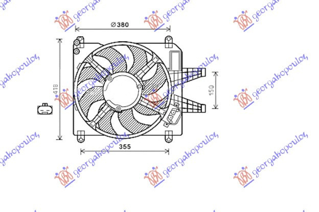 Electroventilator 1 8-2 0 Benzina +/-Ac/ - Fiat Bravo 1995 , 7762670