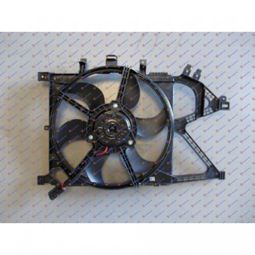 Electroventilator (390mm) 4pin - Opel Combo 2000 , 1314445