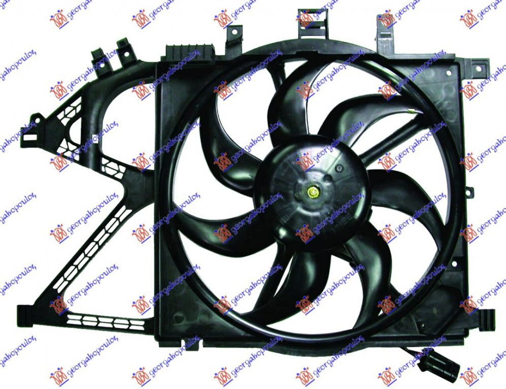 Electroventilator (390mm) 4pin - Opel Corsa C2000 2001 , 1314445