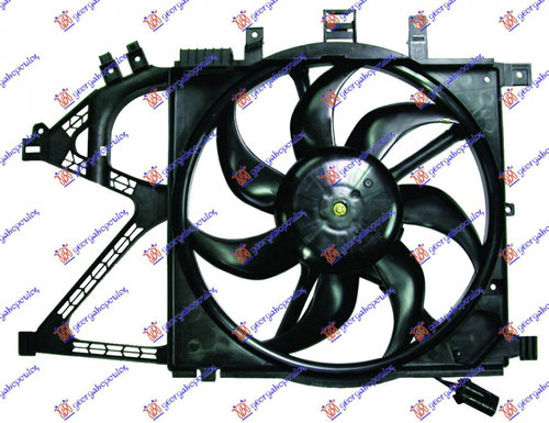 Electroventilator (390mm) 4pin - Opel Corsa C2000 2001 , 1314445