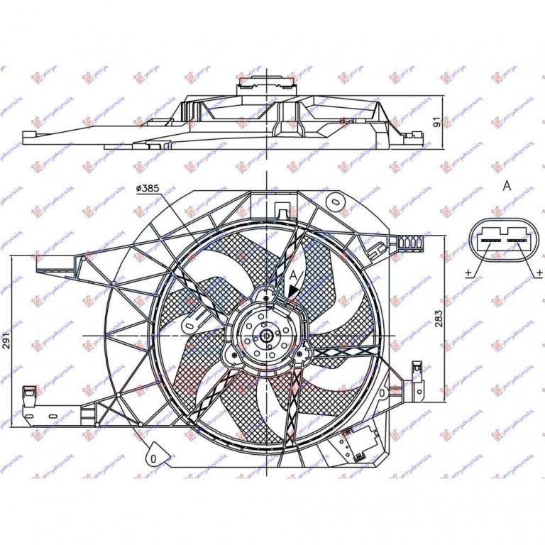 Electroventilator (+Ac) Benzina/Diesel - Opel Vivaro 2002 , 7701066103