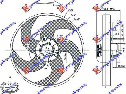 Electroventilator -Ac/ (Benzina/Dsl) - Peugeot 206 98 1999 , 1253.83