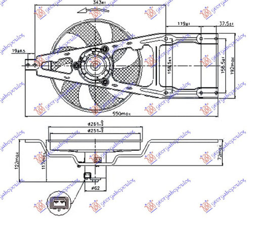 Electroventilator -Ac/ - Fiat Cinquecento 1993 , 7704319