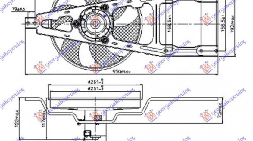 Electroventilator -Ac/ - Fiat Seicento 1998 , 7704319