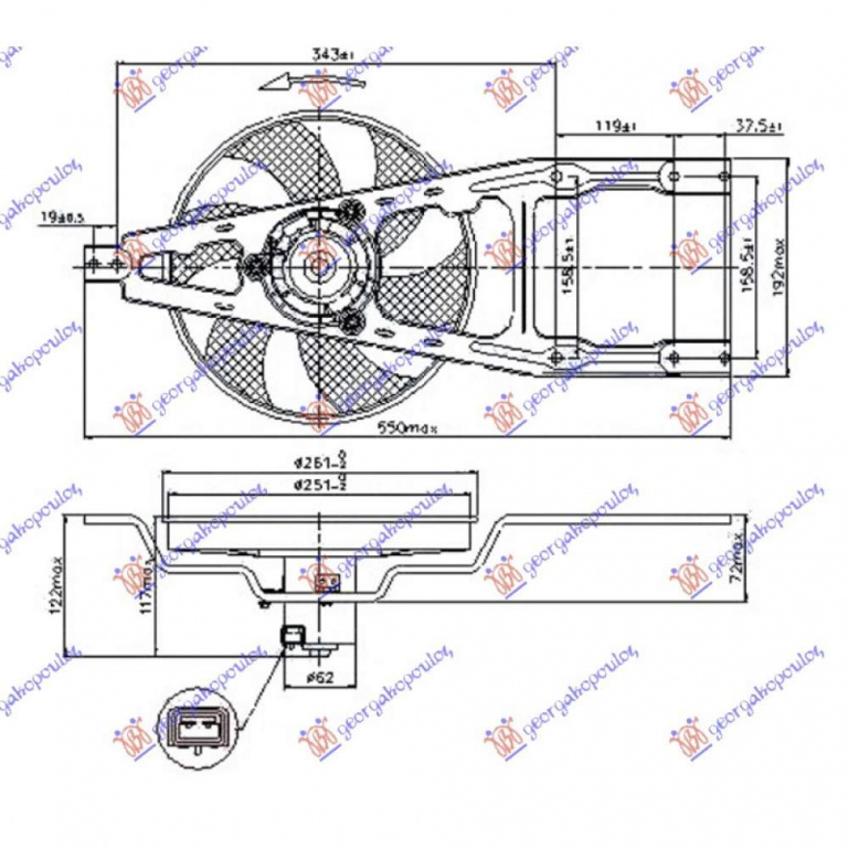 Electroventilator +Ac/ - Fiat Seicento 2001 , 46534674