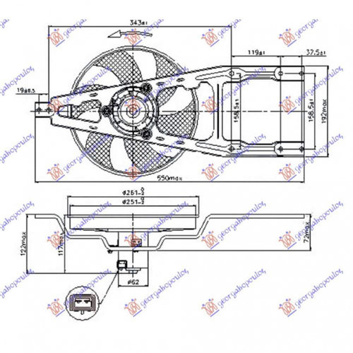 Electroventilator -Ac/ - Fiat Seicento 2001 , 7704319