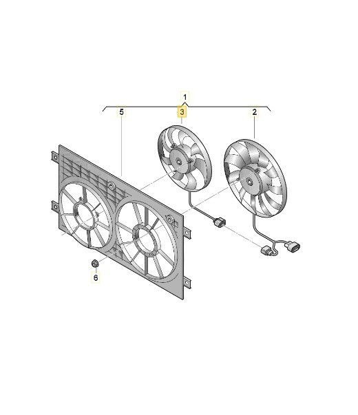 Electroventilator AUDI A3 (8P1) [Fabr 2003-2012] 1K0959455ET / 1K0959455FR 2.0 TDI BKD 103 KW / 140CP