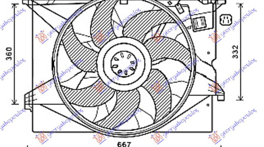 Electroventilator Benzina-Diesel (480mm) 4pin 600w - Mercedes S Class (W221) 2005 , 2215001193