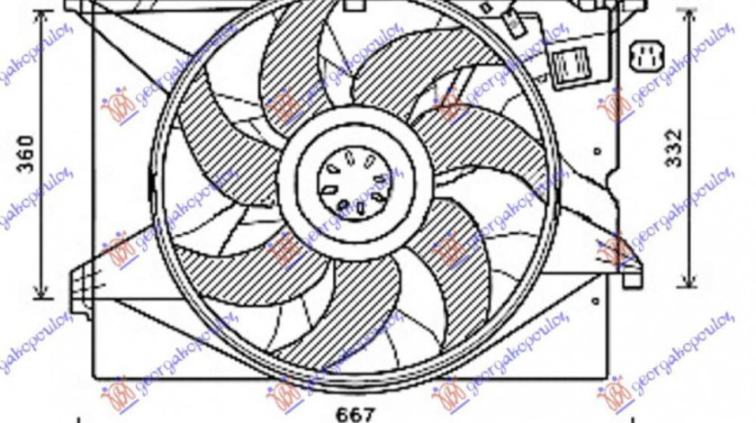 Electroventilator Benzina - Diesel (485mm) (4 Pin) (600w) - Mercedes Ml (W166) 2011 , 999060700