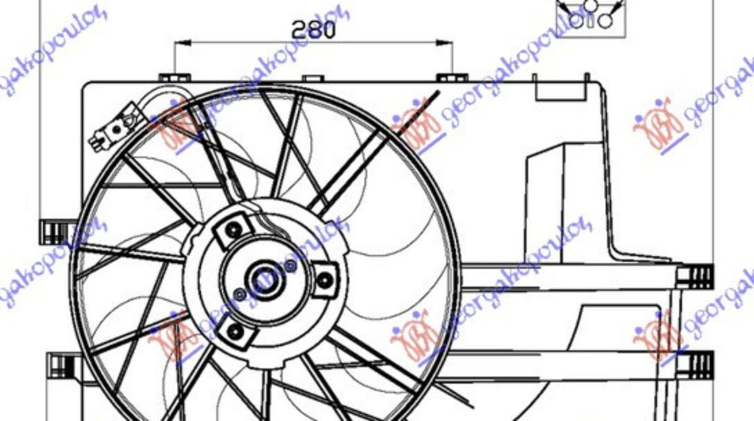 Electroventilator Benzina-Diesel (Rad W/Tank) - Mercedes A Class (W168) 1998 , 1685000293