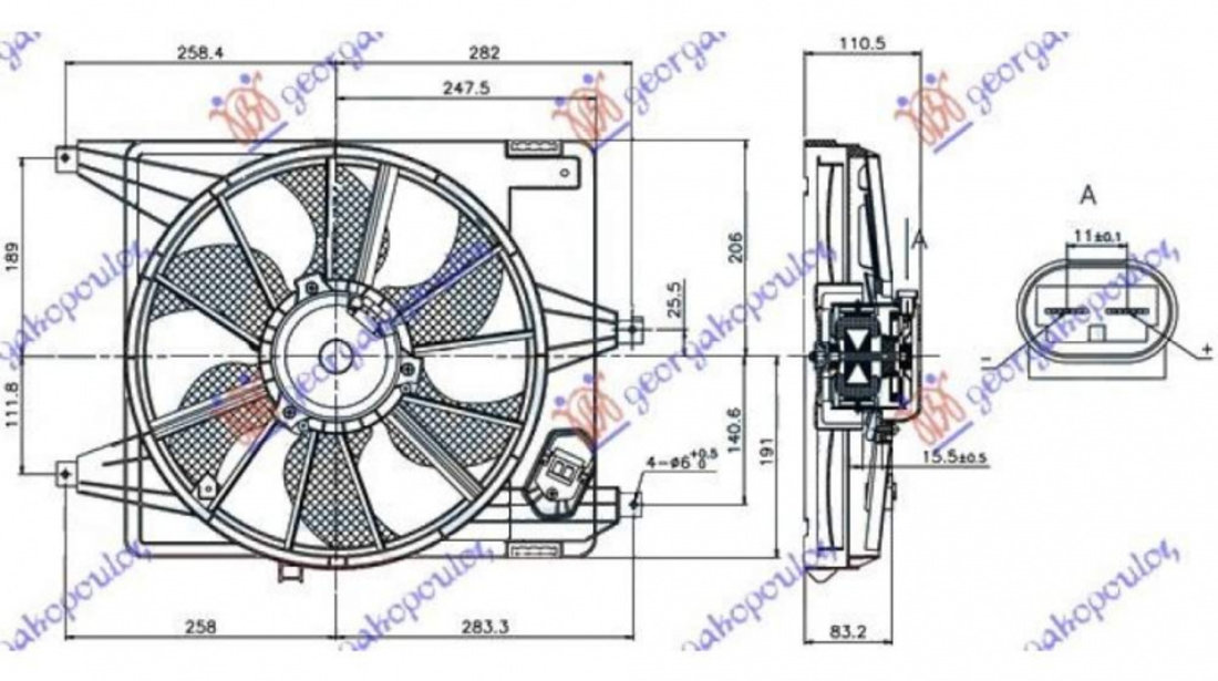 Electroventilator (Benzina-Diesel) T Bosch Type - Dacia Sandero 2008 , 8200765566