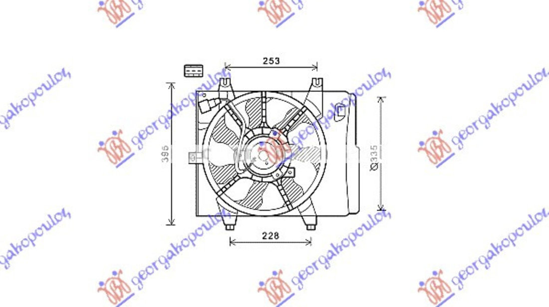 Electroventilator Benzina-Diesel (W/O Tank) - Kia Picanto2008 2009 , 25380-07550